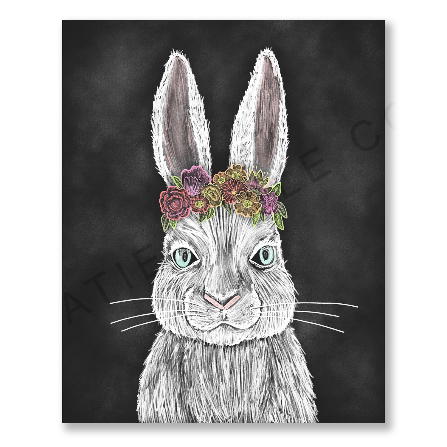 Easter Bunny | Easter Decor | Spring Decor | Easter Art | Florals