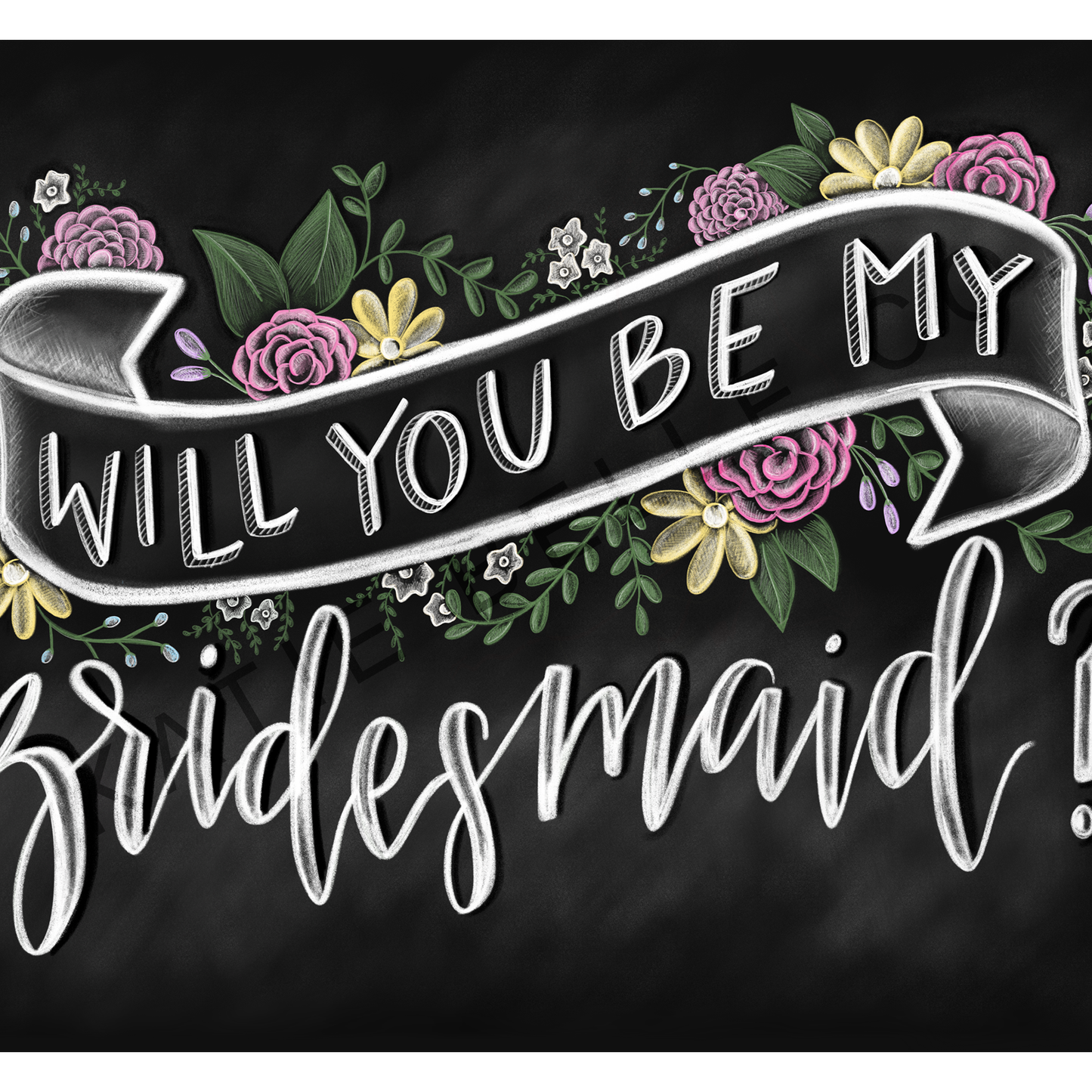 WILL YOU BE MY BRIDESMAID GREETING CARD- Old branding on back side