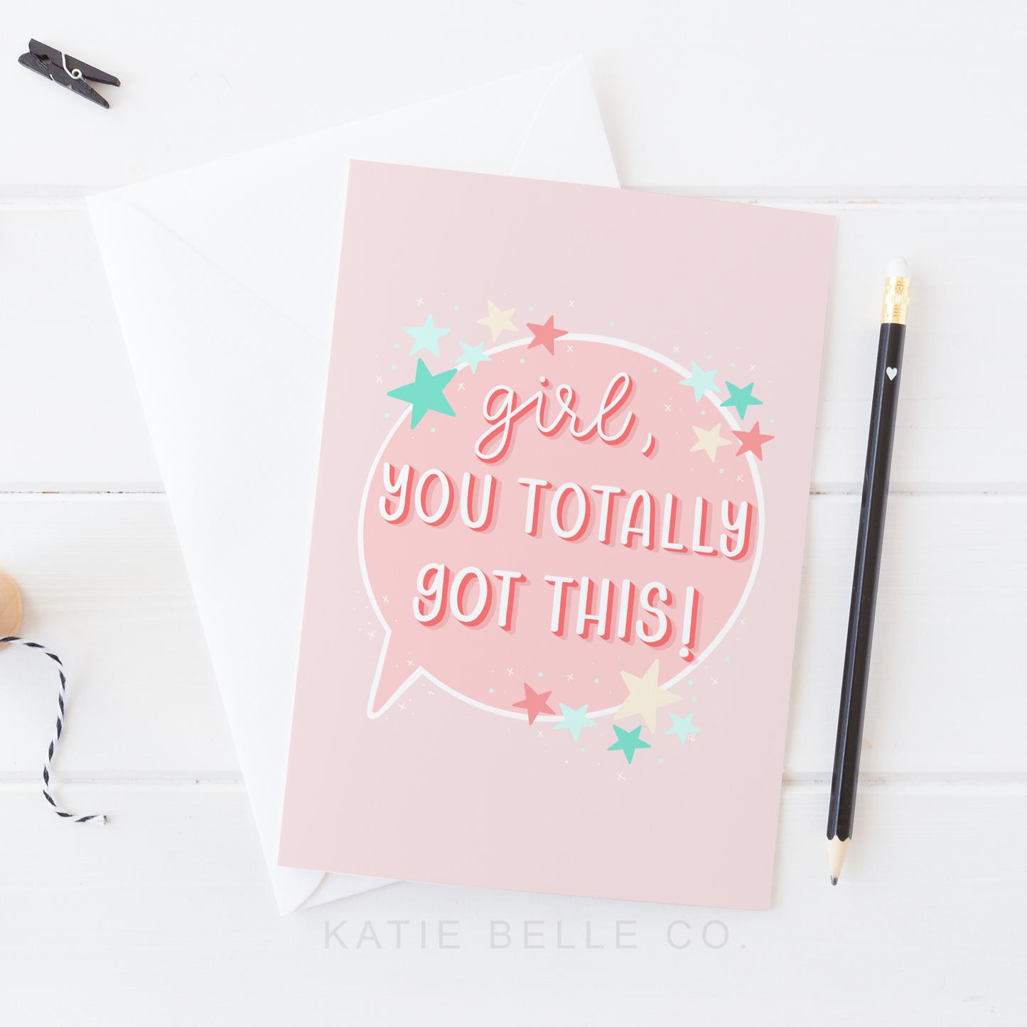 GIRL, YOU TOTALLY GOT THIS GREETING CARD - Old branding logo on back